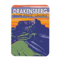 Drakensberg África do Sul Retro de Viagem de Arte 