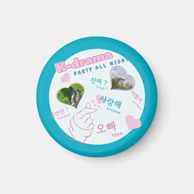 Íman Drama 2 Fotos Colagem personalização da tipografia (Frente)