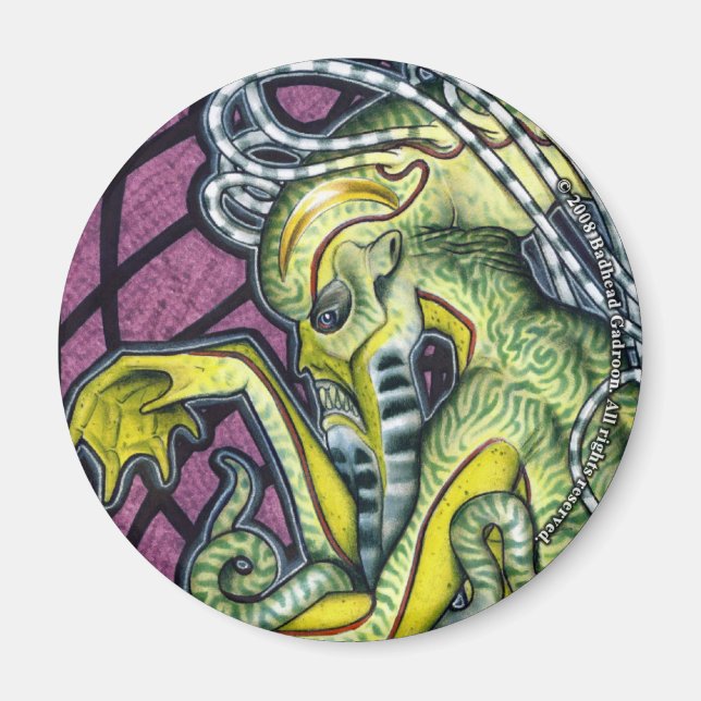 Íman Dread Cthulhu Round Magnet (Frente)