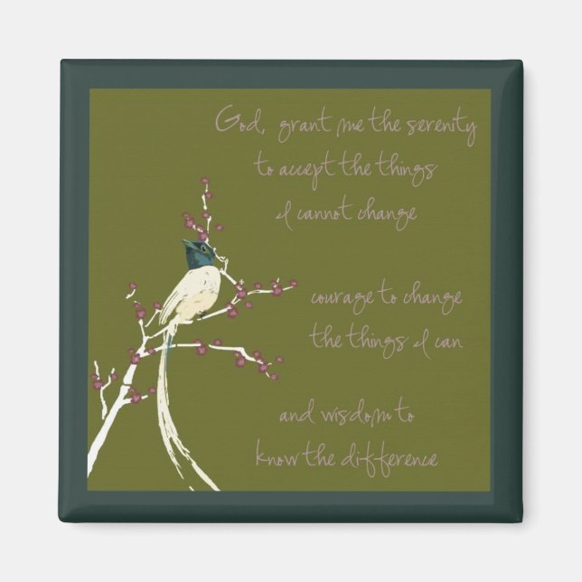 Íman Dream Bird Serenity Prayer Magnet (Frente)