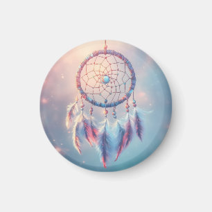 Íman Dream Catcher com Penas e Miçangas Suaves