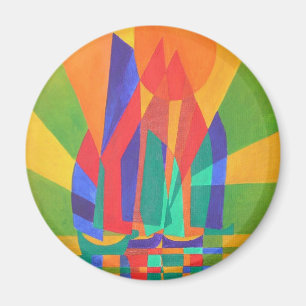 Íman Dreamboat A Cubist Lixo Em Cores Primárias