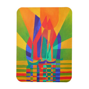Íman Dreamboat A Cubist Lixo Em Cores Primárias