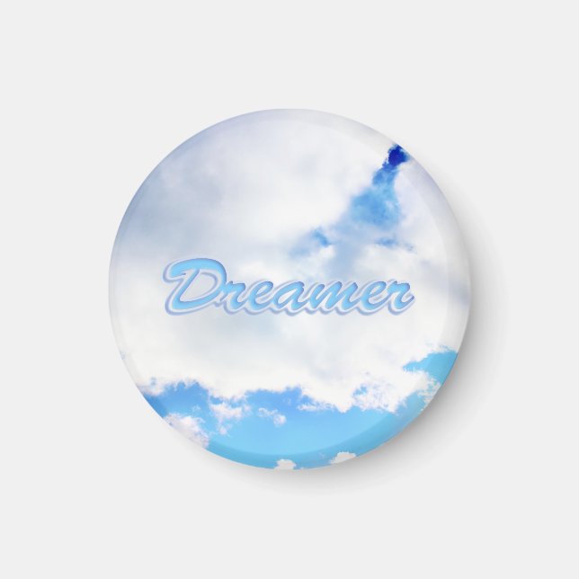 Íman Dreamer Puffy White Clouds e Blue Sky (Frente)