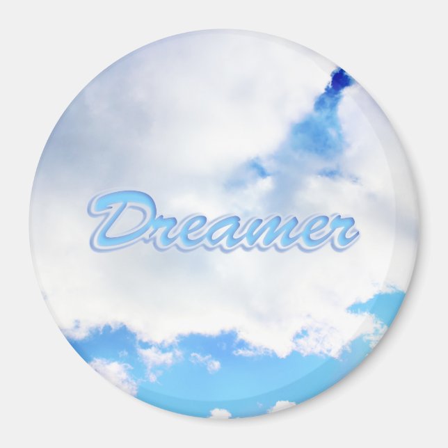 Íman Dreamer Puffy White Clouds e Blue Sky (Frente)