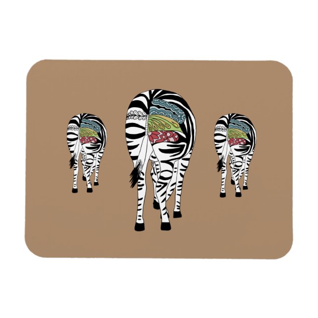 Íman Drei Zebras  (Horizontal)