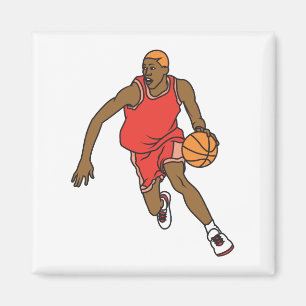 Íman dribblagem de jogador de basquete vetor