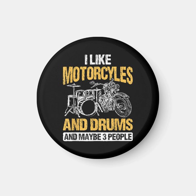 Íman Drummer Drummer Eu Gosto De Motociclos E Tambores (Frente)