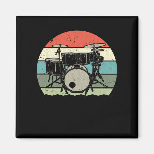Íman Drummer Retro Drumset Rock Banda Drum Musical