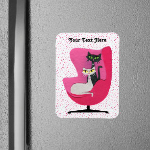 Íman Duas Cats de Meio século Bonito Cats Diamond Colid