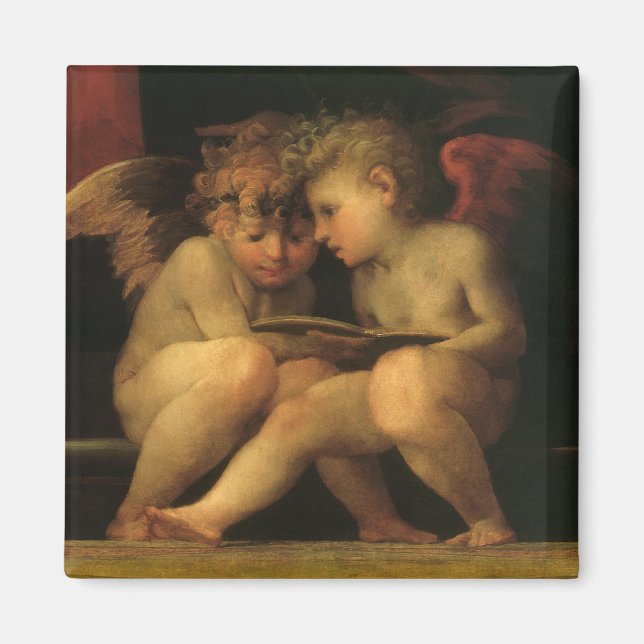 Íman Duas Cherubs Lendo por Rosso Fiorentino, Angels (Frente)