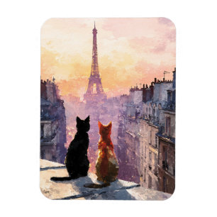 Íman Duas Gatas No Telhado De Paris Flexível