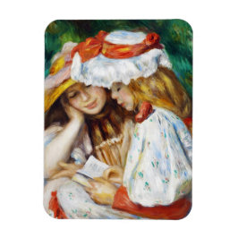 Íman Duas Meninas Lendo Pintagem Pierre Auguste Renoir