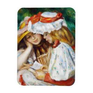 Íman Duas meninas que lêem a pintura de Pierre Auguste