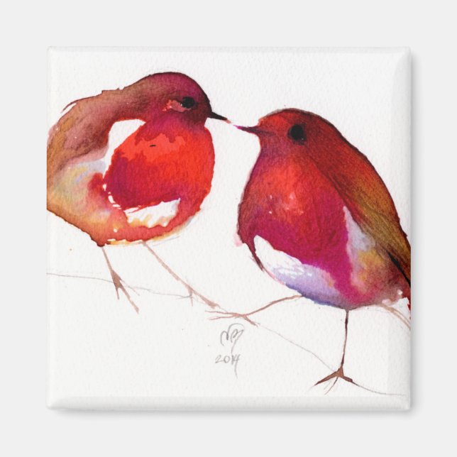 Íman Duas Pequenas Aves De Tinta 2014 (Frente)