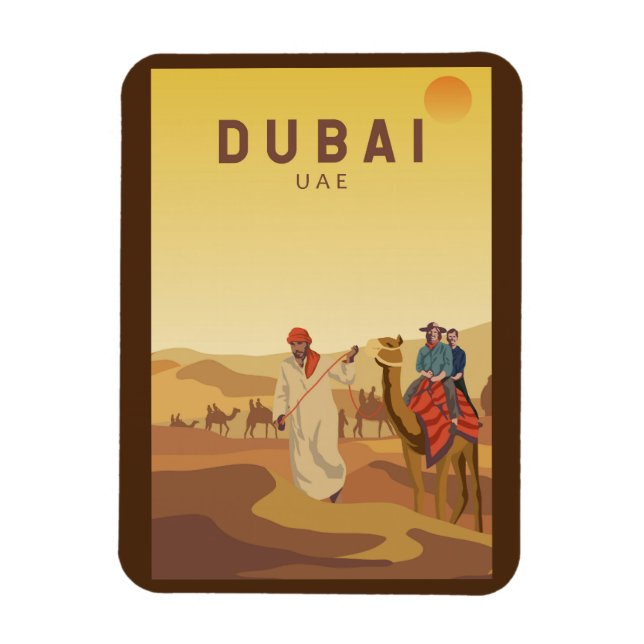 Íman Dubai Emirados Árabes Unidos Desert Safari Retro (Vertical)
