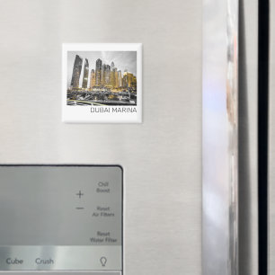 Íman Dubai Marina Cidade UAE Skyline Vintage Panorama