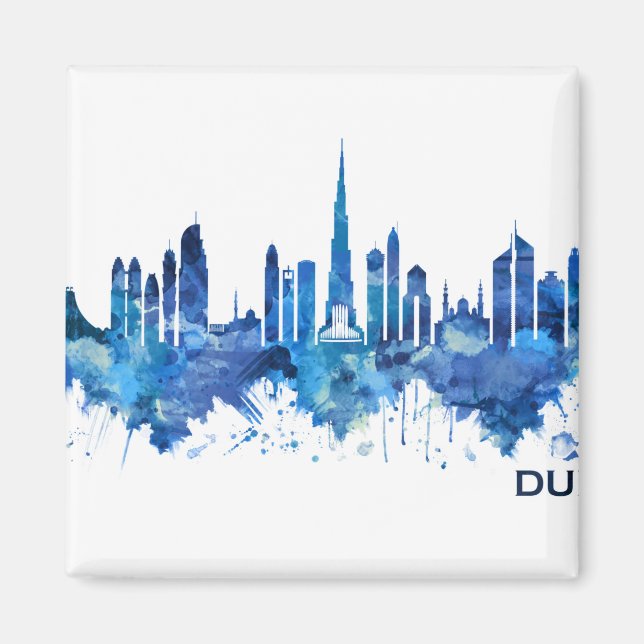 Íman Dubai UAE Skyline Blue (Frente)