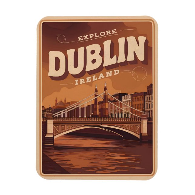 Íman Dublin antiga cidade, presentes de viagem da repúb (Vertical)