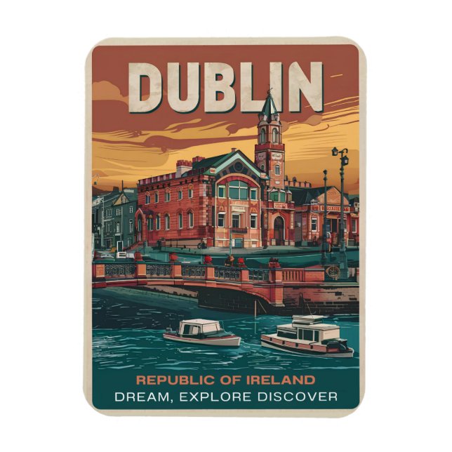 Íman Dublin antiga cidade, presentes de viagem da repúb (Vertical)