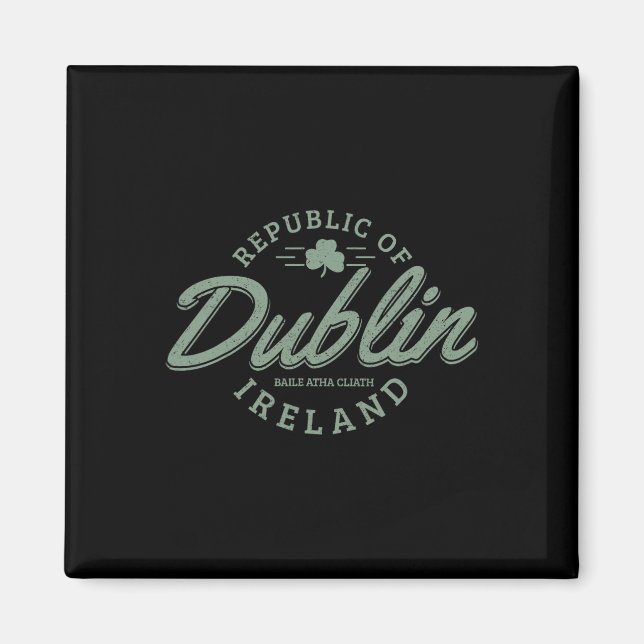 Íman Dublin Ireland Clover Leaf Irish Ruas. Dia dos Pat (Frente)