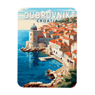 Íman Dubrovnik Croácia Viagem Art Vintage