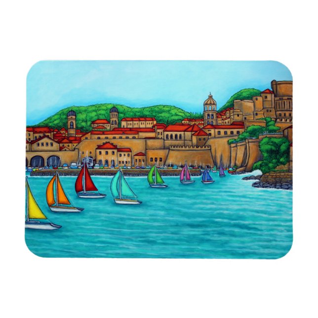 Íman Dubrovnik Regatta Magnet por Lisa Lorenz (Horizontal)