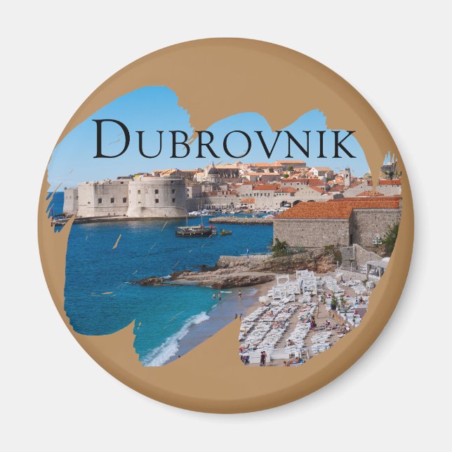 Íman Dubrovnik: Vista de Praia e Cidade Velha (Frente)