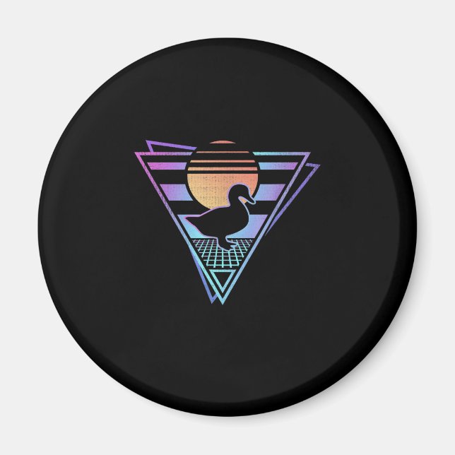 Íman Duck Retro 80s EDM Synthwave Gift-Shirt (Frente)