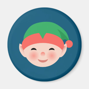 Íman Duende do Natal no chapéu verde no azul
