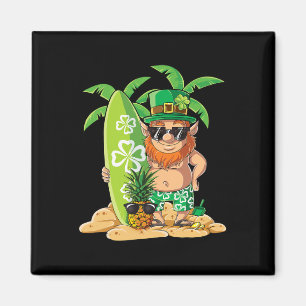 Íman Duende Havaiano Surfando St Patricks Day Havaí