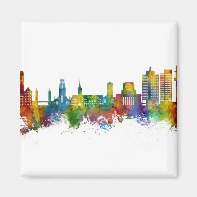 Íman Duisburg Alemanha Skyline (Frente)
