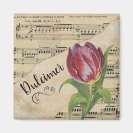 Íman Dulcimer Elegante Tulip Vintage Sheet Music