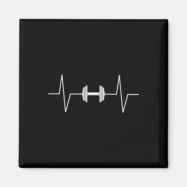 Íman Dumbbell Heartbeat Ekg Pulse Tee Gif (Frente)