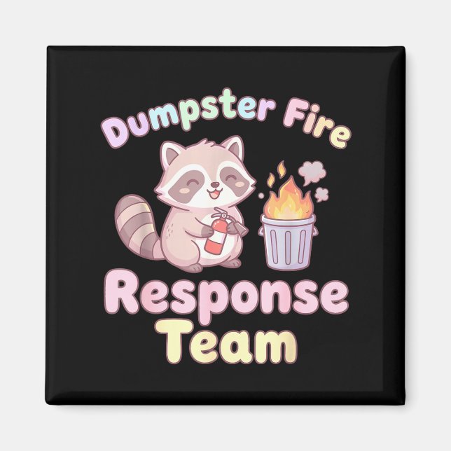Íman Dumpster Fire Resnse Team Raccoon Kawaii  (Frente)