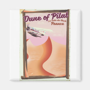 Íman Duna de Pilat, poster de viagens Dunes vintage Fra