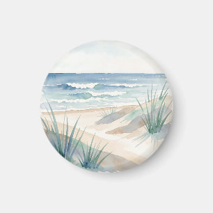 Íman Dunas Serenas da Praia Água Oceânica Aquarela Cost