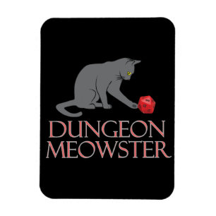 Íman Dungeon Meowster Engraçado Gato RPG com Dice