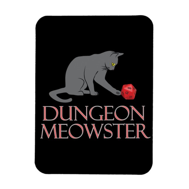 Íman Dungeon Meowster Engraçado Gato RPG com Dice (Vertical)