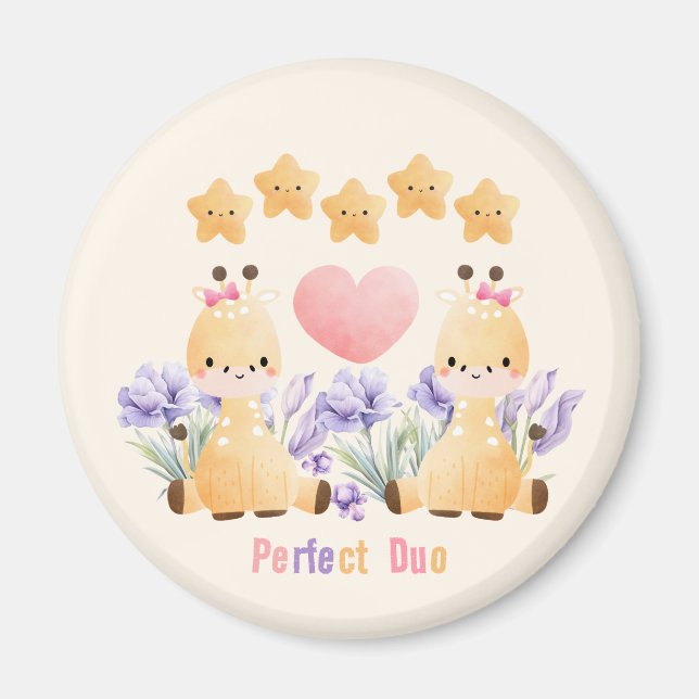Íman Duo Perfeito | Ímã de Girafa Casalzinho (Frente)