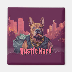 Íman Duro de Hustle - Cachorro Pitbull com Dinheiro e C