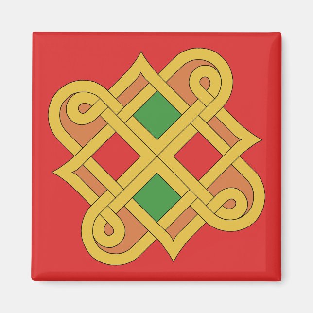 Íman Durrow Knotwork 2016 Red and Green (Frente)