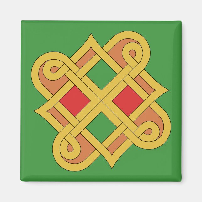 Íman Durrow Knotwork 2016 Red and Green (Frente)