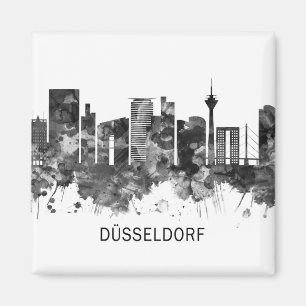 Íman Dusseldorf Alemanha Skyline BW