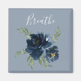 Íman Dusty Blue Breathe Script Watercolor Elegante