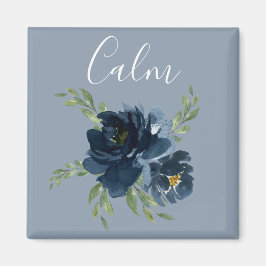 Íman Dusty Blue Calm Script Watercolor Modern Elegante