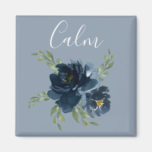 Íman Dusty Blue Calm Script Watercolor Modern Elegante