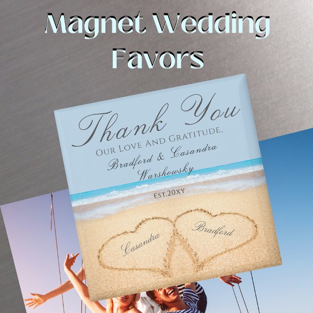 Íman Dusty Blue Wedding 2 Corações em Favor de Casament (Criador carregado)