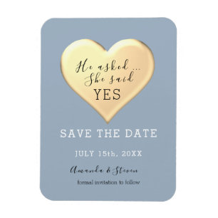 Íman Dusty Blue Weding Save the Date Invitation