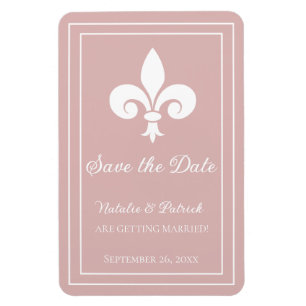 Íman Dusty Rosa Fleur de Lis Imã salve a data